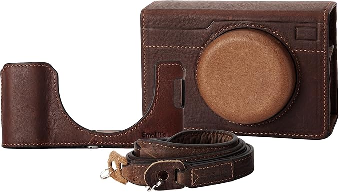 SMALLRIG Leather Case Kit for FUJIFILM X100VI, Including Half Case, Flip Cover and Shoulder Strap, Genuine Leather Material, Portable and Protecting - 4558