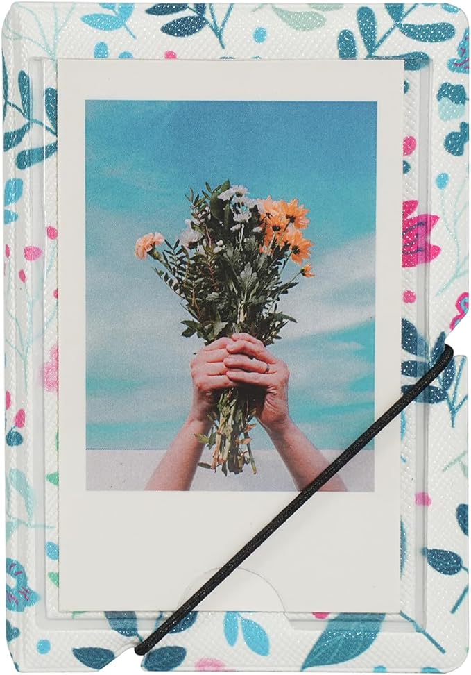 Mini 2x3 Small Polaroid Photo Album Book For 3 Inch Fujifilm Instax Mini 12 11 9 99 8 7+ 40 EVO Camera Film, HP Sprocket, K-pop Photocards. (Modern Floral, 1 Pack)