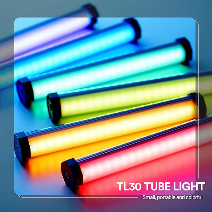 Godox TL30 Tube Light, Magnetic RGB Led Video Light Wand Stick, CRI 97+ TLCI 99+, 2700K~6500K, Dimmable Handheld LED Stick Light Bar w/2900mAh Battery, 37 FX, APP Control for Photography Video