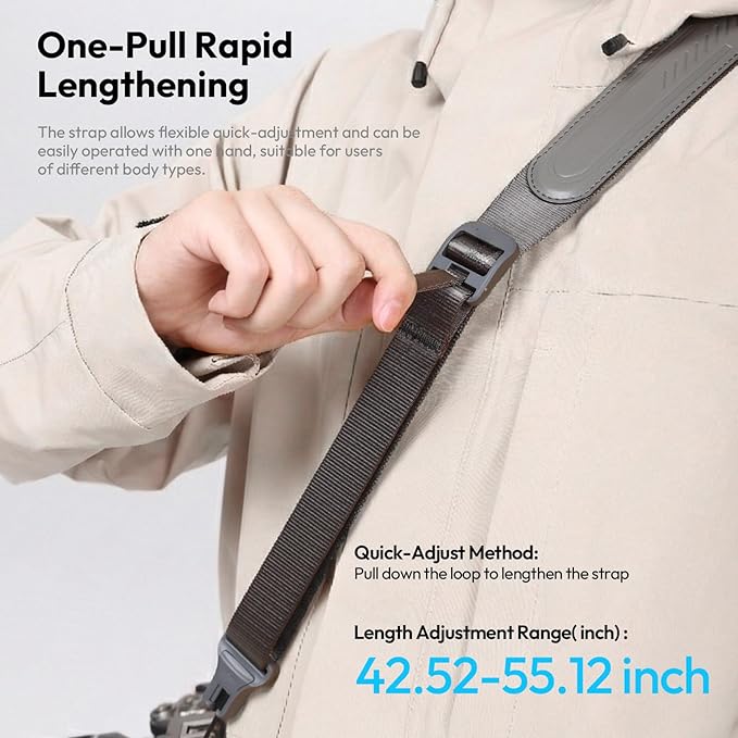 ULANZI CSS1 U-Snap Camera Strap, 55 In Quick Release Camera Shoulder Straps for Photographers with Safety Tether, 60kg Load Capacity, Soft Sling for DSLR Mirrorless Sony Canon Nikon Binoculars (Green)