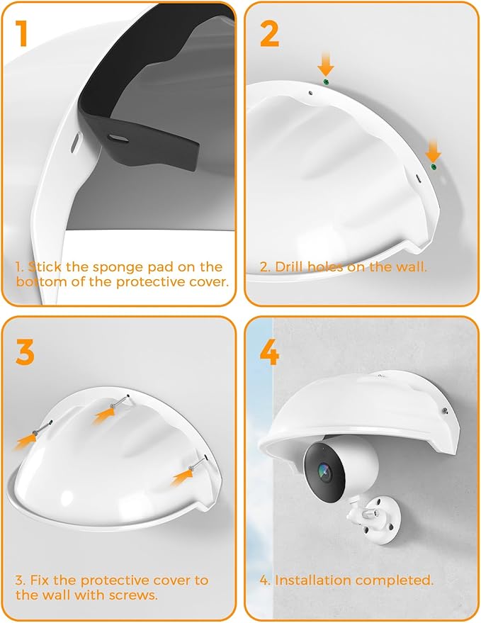 Augstci Universal CCTV Security Camera Sun Rain Shade Camera Cover Shield Safety Camera Protective Roof for CCTV Surveillance Outdoor Camera Hikvision/Nest/Ring/Arlo/Dome/Bullet,3pack
