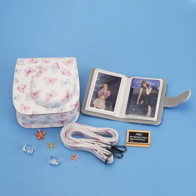 Frankmate Protective Case Compatible with Fujifilm Instax Mini 12 11 9 8 Instant Film Camera with Accessory Pocket and Adjustable Strap