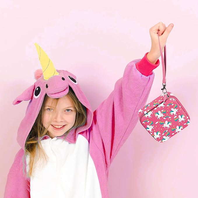 Leayjeen Kids Camera Case Compatible with ESOXOFFORE/Dylanto/GKTZ/HiMont/CAMCLID Kids Camera Instant Print for Christmas Gifts and Birthday Gifts for Kids 3-12 Years Old - Pink Unicorn (Case Only)