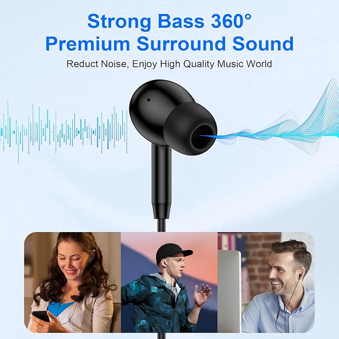 USB C Samsung Earbuds Wired Ear Buds for Samsung Galaxy A16 A17 A36 5G A26 S25 Edge A56 S25 Ultra Plus S24 FE A35 Z Fold 6 USBC In-Ear Headphones Wired Type C Earbud Earphones Headsets with Microphone