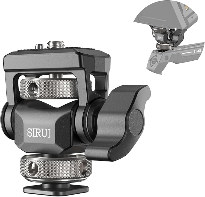 Sirui Camera Monitor Mount with Cold Shoe Base, 360°Swivel and 180°Tilt Adjustable Field Monitor Holder for 5" and 7" Monitor, Adjustable Tension, AM-MT01