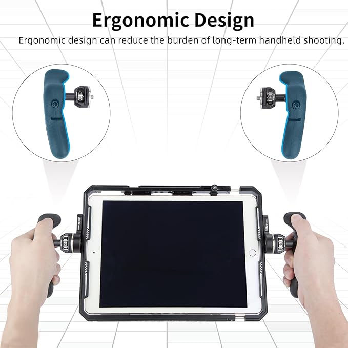 Nitze Side Handle Kit with Rosette for ARRI, 360° Adjustable Left and Right Side Handles for Smartphone/iPad/Monitor/Camera Cages - PA32A
