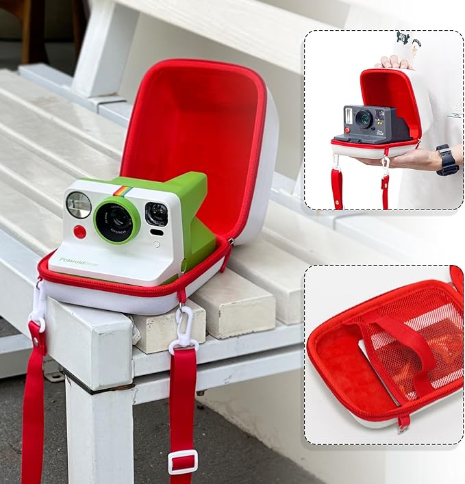 WOGOZAN Protective Case for Polaroid Now 2nd/3rd, Now+ Gen 2/3rd, I-Type, OneStep+, Onestep 2, FILP, Instant Film Camera - Hard Shell Camera Case with Adjustable Shoulder Strap (White) (No Camera)