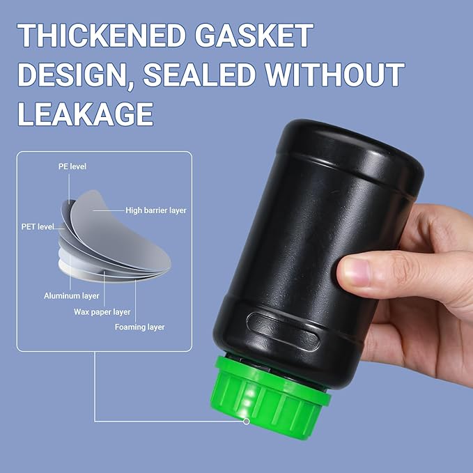 ASEVAT 16.9oz/500ml HDPE Darkroom Chemical Storage Bottles Photographic Plastic Containers with lids Empty Liquid Container for Film Photo Developing Processing Equipment, Laboratories (3pcs)