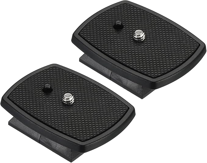 PATIKIL Tripod Quick Release Plate, 43mm 2 Pack Camera Tripod Adapter Mount Parts Replacement Mounting Plate for Tripod Model 1, Black