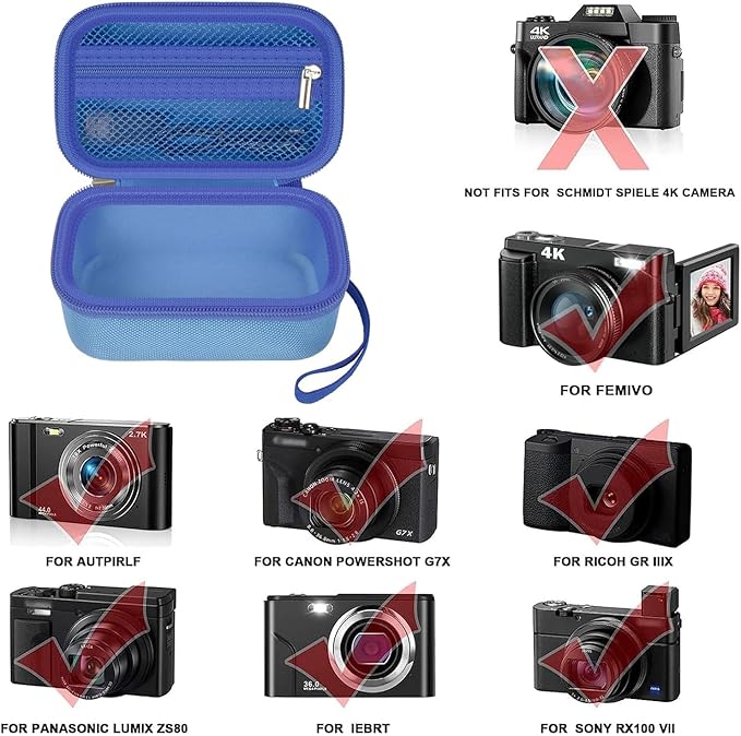 Digital Camera Case Compatible with Duluvulu for Oiadek for Zostuic for TEBNGIHNM for Canon G7 X Mark III/II 4K Vlogging Camera. Storage Holder Bag for Canon PowerShot (Box Only) - Blue