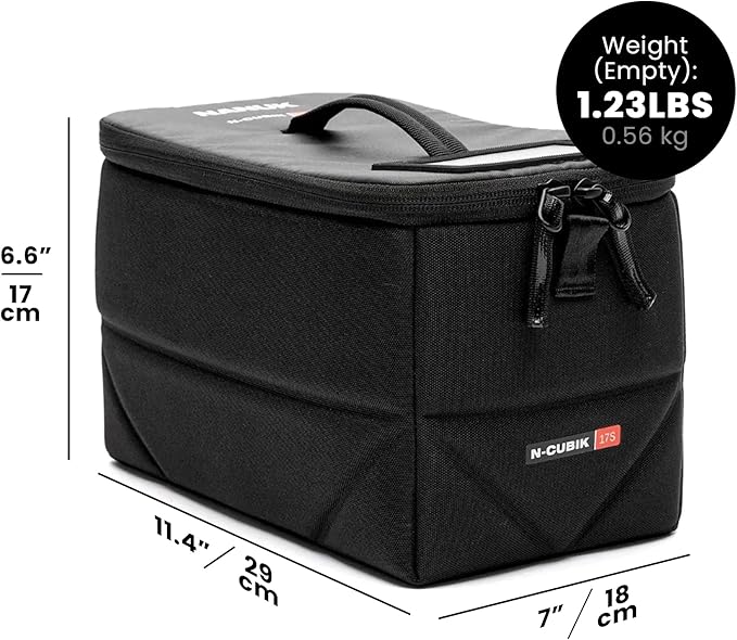 NANUK N-Cubik 17S Camera Bag Insert with Shoulder Strap – Small Water-Resistant Cube – Shockproof Protective Camera Insert for Backpack – Perfect for Tech Gear & Accessories (11.4” x 7” x 6.6”)