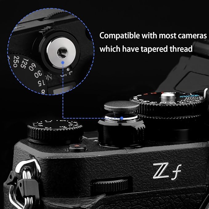 Haoge Metal Shutter Release Button for Fujifilm XE4 XE2 XE2S XE3 XT2 XT3 XT10 XT20 XT30 X-T30 XPro1 XPro2 X-Pro3 X100V XPro3 X10 X20 X30 STX-2, Leica M Type240 M-Monochrom Convex Surface Gray