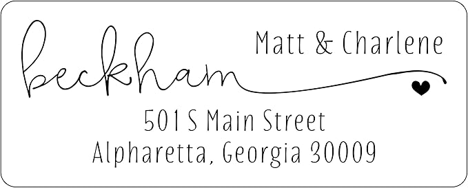 White Address Labels - Personalized Return Address Labels, Mailing and Shipping Labels for Envelopes, Packages, Business, Home by PrettySweetParty (250, Heart)