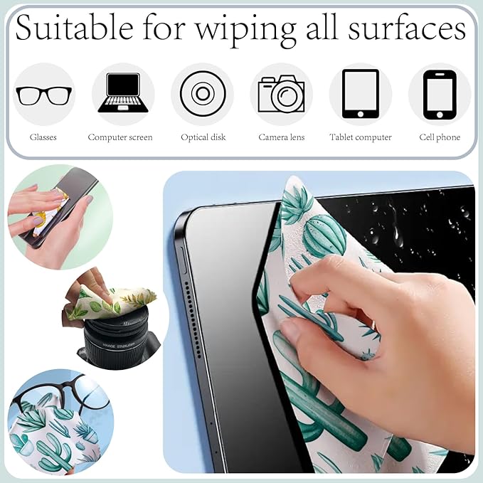 CREATCABIN 6 Pcs Thickened Glasses Cleaning Cloth Leaf Microfiber Cleaning Cloth Multi-Colored Eyeglass Cleaning Cloths Soft Wipes Washable for Reusable Eyeglass Cell Phone Screens Gift 6 x 6 Inch