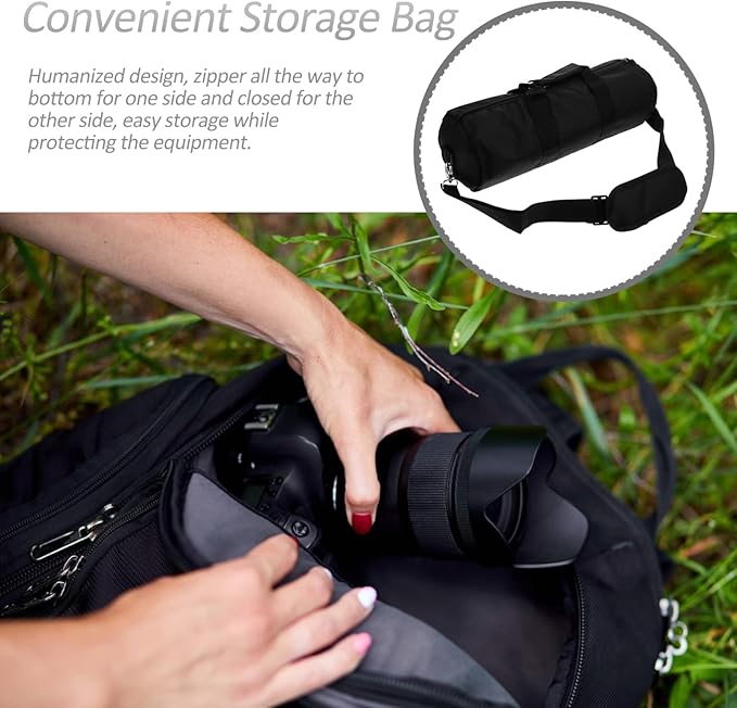 Mobestech Tripod Carrying Bag 15.7 Inch Compact Photography Accessories Backpack with Shoulder Strap and Handle Lightweight Oxford Fabric Case for Tripods Light Stands and Outdoor Use