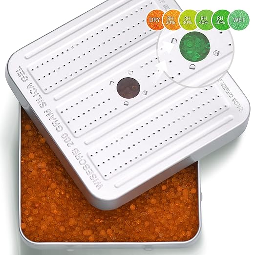 200 Gram Gun Safe Dehumidifier, Reusable Silica Gel Dehumidifier, Indicating Silica Gel Desiccant Canister (Orange to Green)