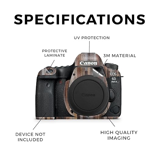 Glossy Glitter Camera Skin Compatible with Canon EOS 6D Mark II Camera (2017) - Woody - Premium 3M Vinyl Protective Wrap Decal Cover - Easy to Apply | Crafted in The USA by MightySkins