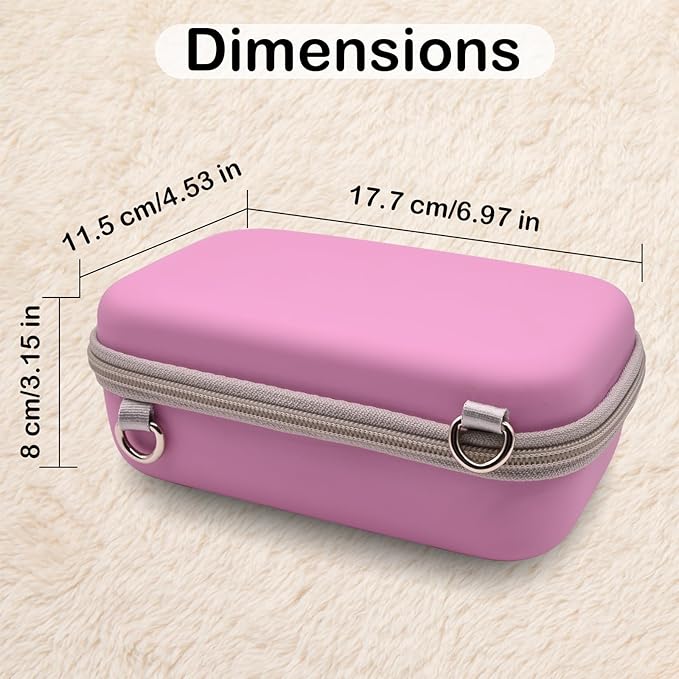 Instant Print Film Camera Case for Kid Cameras & Digital Video Camera, Hard Storage Holder Organizer Bag Compatible with ESOXOFFORE/Dylanto/Anchioo/MINIBEAR and More (Pink)