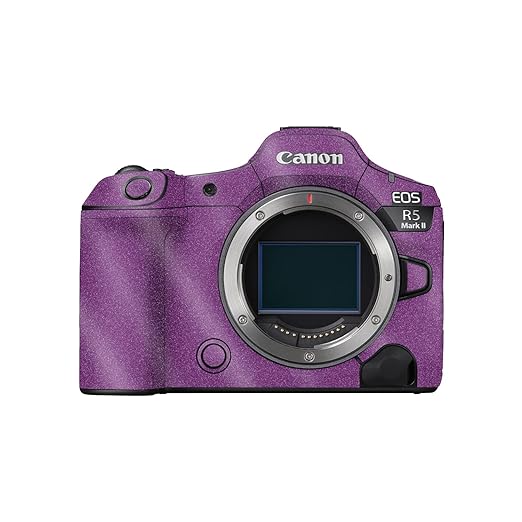 Glossy Glitter Camera Skin Compatible with Canon EOS R5 Mark II (2023) - Solid Purple - Premium 3M Vinyl Protective Wrap Decal Cover - Easy to Apply | Crafted in The USA by MightySkins