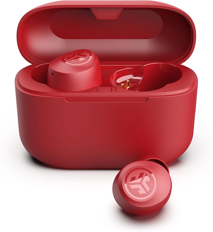 JLab Go Air Pop+ True Wireless Earbuds, in Ear Headphones, Bluetooth Earphones, 35H Playtime Ear Buds, Bluetooth Earbuds with Microphone, USB-C Charging Case, Dual Connect, EQ3 Sound, Rose