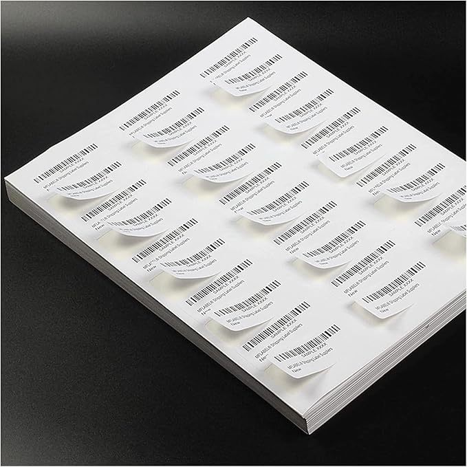 100 Sheets 30 UP 1" x2-5/8 Shipping Labels 3000 Pcs FBA Label Stickers for Laser/Inkjet Printers, White Blank Sticker Name Tags, 30 Per Page
