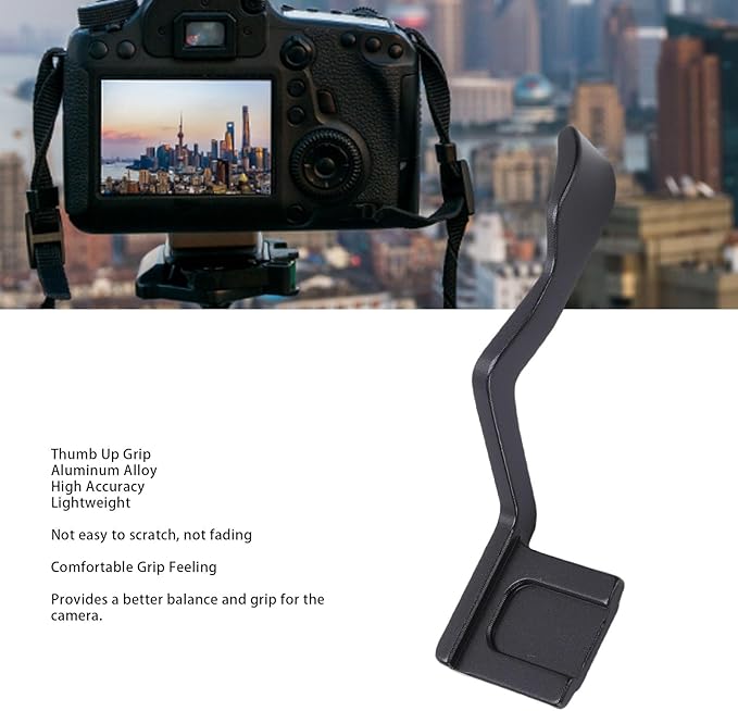 Thumb Up Grip, Aluminum Alloy Camera Thumb Rest for nikons ZFC with Ergonomic Design, Lightweight CNC Machined Hand Grip for Stable Photography (Black)