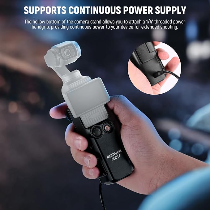 NEEWER BASICS Pocket 3 Extension Mount Adapter Compatible with DJI Osmo Pocket 3 Accessories, Protective Cage Bracket Mic Holder Clamp Stand with Cold Shoe for Tripod Vlog Video Recording, AC017
