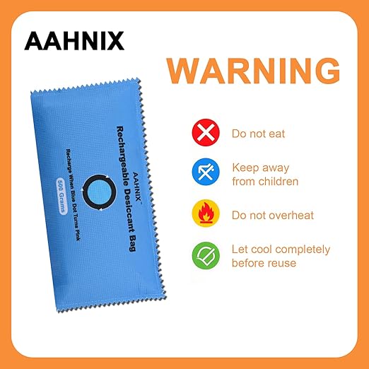 Silica Gel Desiccant Packets, Indicating Rechargeable Desiccant Packs for Storage, 100g×2pcs Moisture Absorbers for car Gun Safe Wardrobe 3D Filaments Electronics