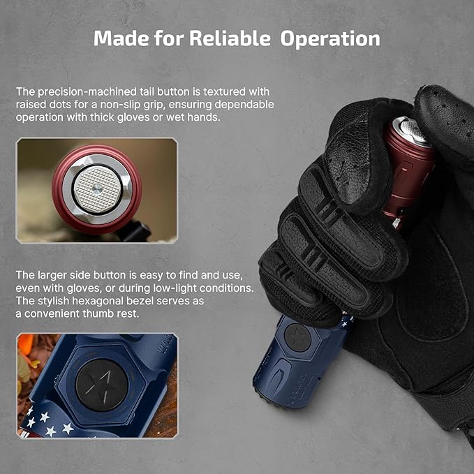 OLIGHT Warrior Ultra 2500 Lumens Tactical Flashlight, Compact Dual Switches Rechargeable Bright Light with Proximity Sensor, Suitable for Emergency, Outdoor, Searching (Stars & Stripes Edition)