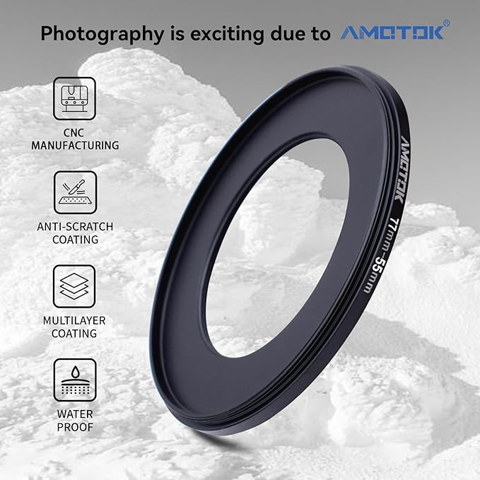 77mm Lens to 55mm Camera Lens Adapter,77mm to 55mm Filter Step-Down Ring Adapter Ring,Compatible All 55mm Filter Accessory