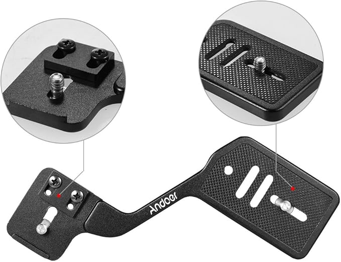 Andoer Dual Flash Bracket Tripod Mount for 1/4 inch Screw Camera, Camera Accessories, Studio Video Light Stand External Flash Speedlite
