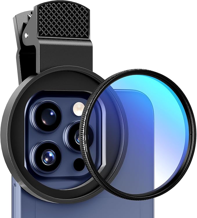 52mm Polarizing Filter for iPhone, Circular Polarized Lens with Upgraded Clip,Rotatable Cpl Filter Compatible with iPhone 16/15/14/13 Pro Max Samsung Moto Google TCL Phone