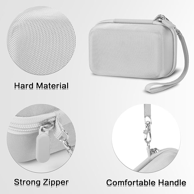 Comecase Digital Camera Carrying Case Compatible with CAMKORY/for VAHOIALD/for Canon PowerShot G7X/ for Kodak Pixpro/for Sony DSCW800 Compact Small Camera Storage Bag for Boys Girls Kids (White)
