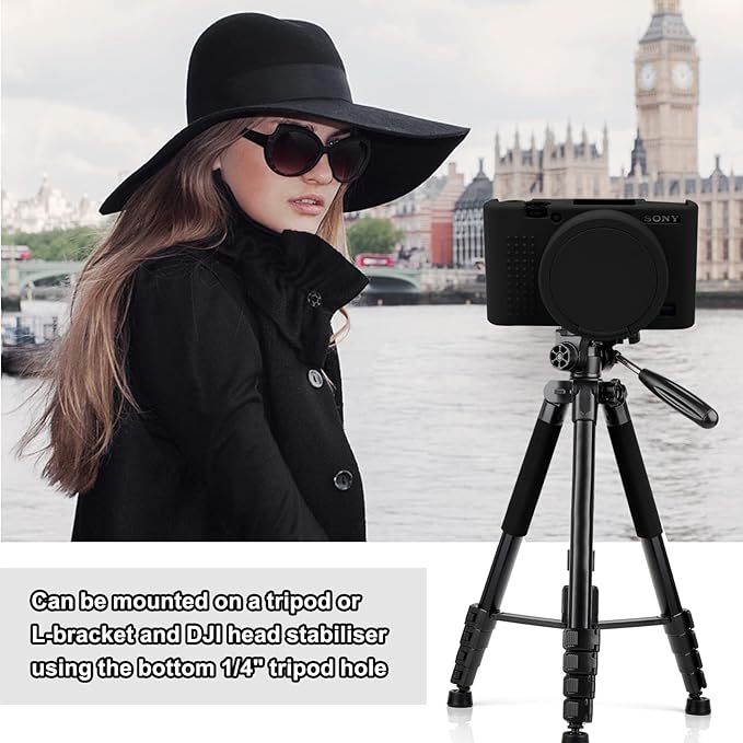 Easy Hood Camera Case for Sony RX100 VII, Soft Silicone Protective Cover Protector Skin Removable Lens Cover for Sony DSC-RX100 VII DSC-RX100M7 Digital Camera (Black)