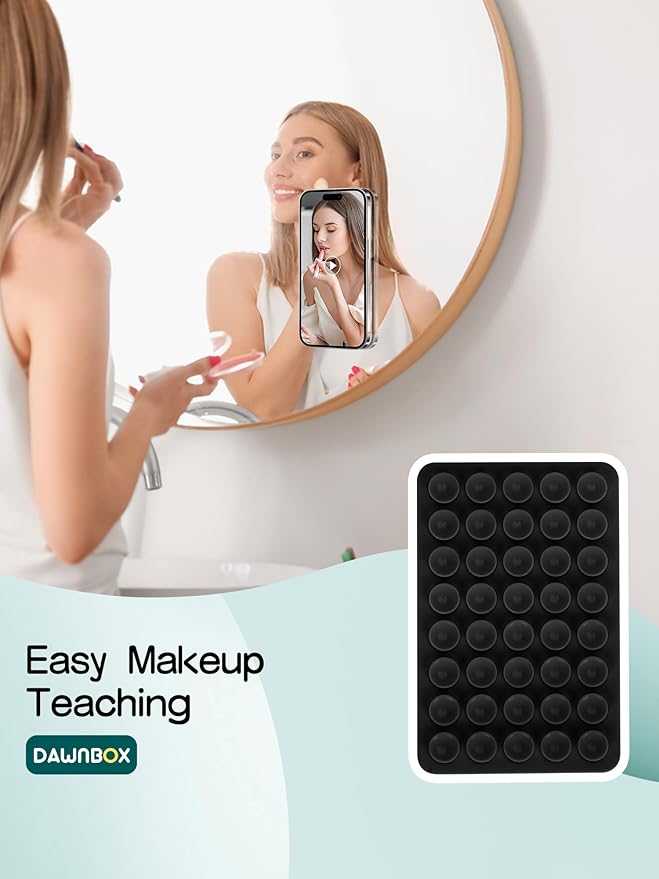 Silicone Suction Phone Case Replacement for Octobuddy, Non Slip Suction Cup PhoneMount Holder for Selfies and Videos,Silicon Adhesive Phone Stand Sticky for iPhone and Android (2Pcs Black)