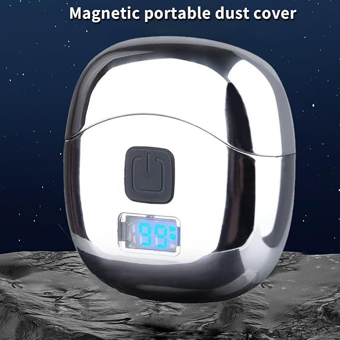Pocket Shaver for Men, Small Electric Razor for Travel and Car, Double Track Cutter, Type-C Rechargeable, Washable Head Mini Shaver with LED Display