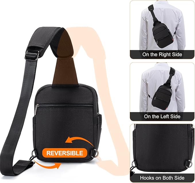 Cwatcun Camera Sling Bag Crossbody Small Camera Case, Lightweight DSLR/SLR/Mirrorless Photography Bag with Tripod Holder and Rain Cover for Canon, Nikon, Sony, Fuji Cameras, Lens Accessories