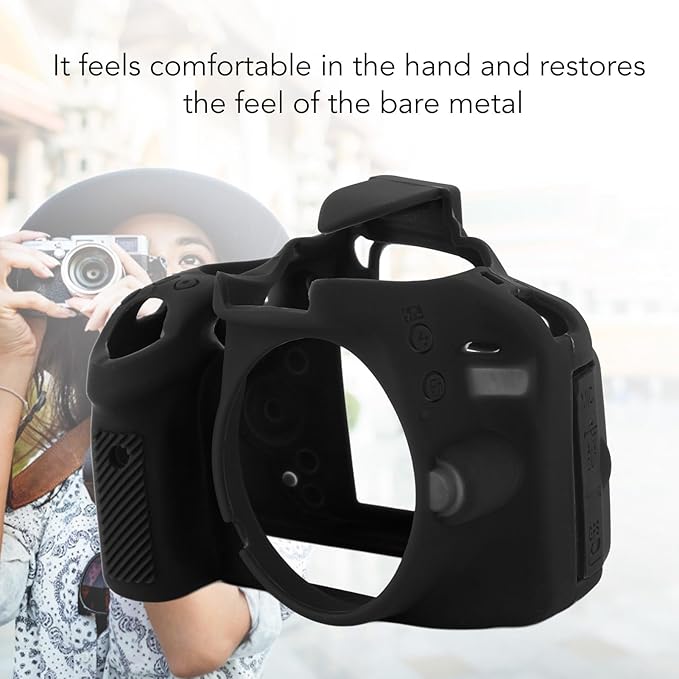 Silicone Camera Case for D3100, Rubber Housing Protective Cover Anti Shock Anti Slip DSLR Skin Cover, Full Body Detachable Cage (Black)