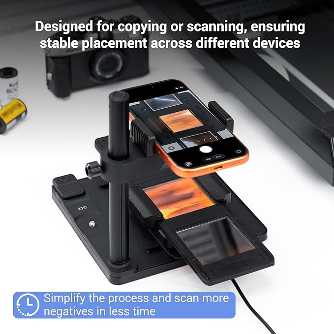 JJC Slide Mount Holder for 6x6 Medium Format Film Compatible with Film Scanners Copying Equipment, Holds 3 Negative Frames On Digitizing Adapter Set