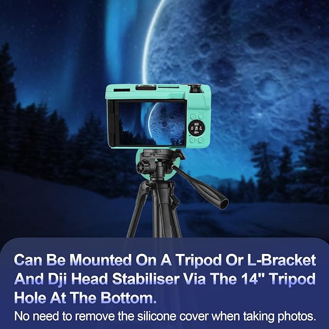 EASY HOOD V1 Case, Silicone Camera Cover with Removable Lens Cover, Soft Protector Lightweight Carrying Body Skin for Canon PowerShot V1 Digital Camera - Tiffany Blue