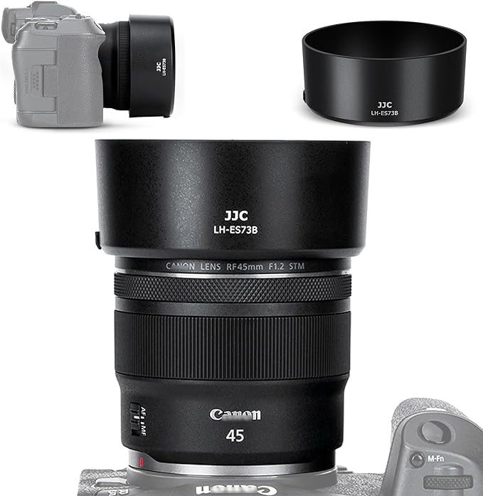 JJC ES-73B Reversible Lens Hood Shade Protector for Canon RF 45mm RF45mm F1.2 STM Replaces Canon ES73B, Compatible with 67mm Filters & Lens Caps, No Vignetting
