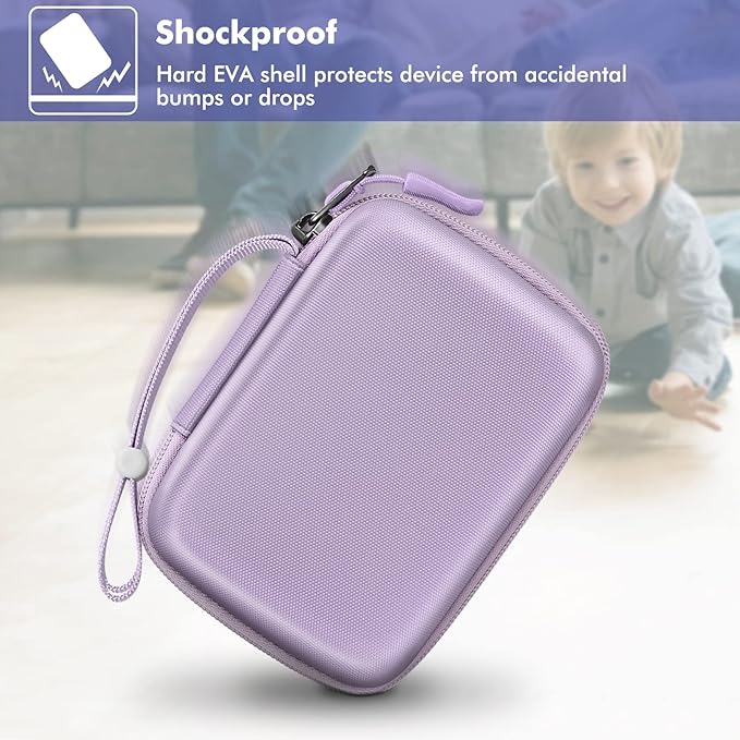 FINTIE Kids Camera Case Compatible with Goopow/Seckton/Dylanto/Mgaolo/Masterbee/CIMELR/Desuccus Kids Digital Camera Toys, Children Carrying Bag, Birthday Festival Gift, Lilac Purple