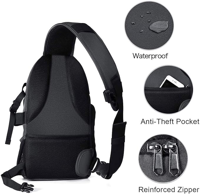 MOSISO Camera Sling Bag, DSLR/SLR/Mirrorless Camera Backpack Case Shockproof Photography Backpack with Tripod Holder & Removable Modular Inserts Compatible with Canon/Nikon/Sony/Fuji, Space Gray