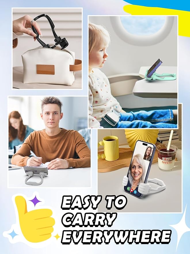 Stocking Stuffers for Men Women Teens Kids Gifts for Men Christmas: Thumbs Up Lazy Phone Stand Holder Funny Gadgets Teenage Boys Girls (Purple+Yellow+Black+White+Green+Grey+Blue+Pink, 8)