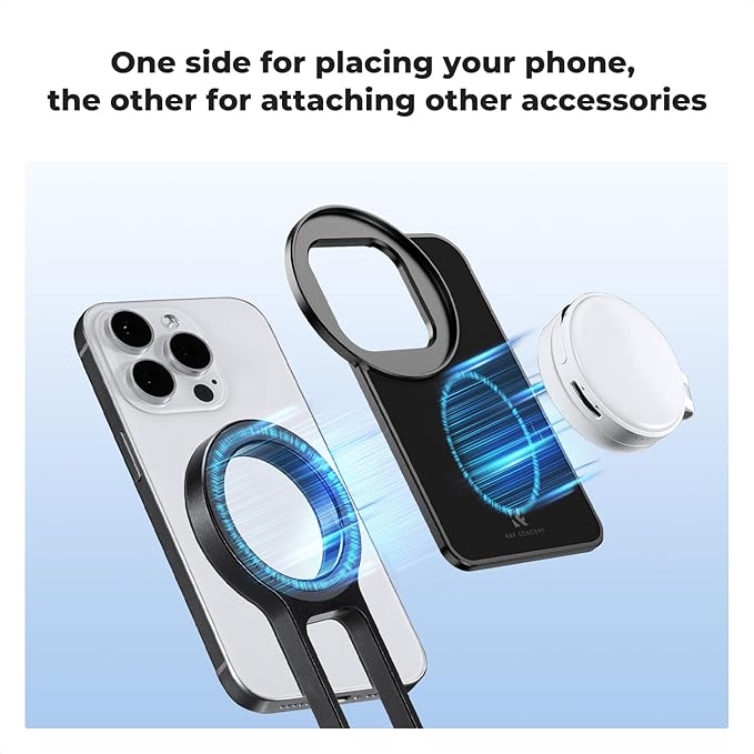 K&F CONCEPT Magnetic Phone Tripod Stand, 23N Strong Magnetic Mini Tripod Aluminium Alloy Pocket Selfie Stick, Mag Safe Phone Holder Compatible with iPhone 17 16 15 14 13 12 Series.