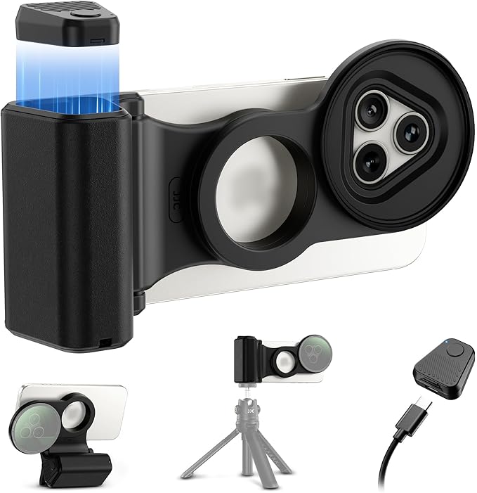 67mm Magnetic Phone Lens Filter Adapter Kit for iPhone 16/15/14 Pro(NOT for Pro Max),UV ND CPL Phone Filter Mount with Universal Smartphone Camera Shutter Grip for Photography(Filters Not Included)