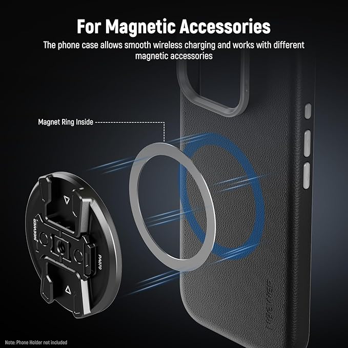 Neewer 16 Pro Max Phone Case, TPU/PC Nonslip Protective Phone Cover with Modular Backplates for 67mm Thread Filter/17mm Lens/T Mount Lens, Compatible with iPhone 16 Pro Max MagSafe Moment, PA084P