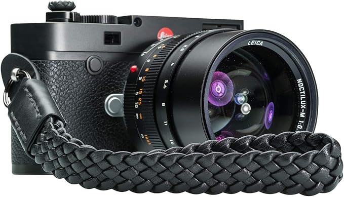 Vi Vante BENGAL Unleashed Black Leather Braided Camera Wrist Strap Ultra Soft Lambskin Exclusive; Hand Made luxury