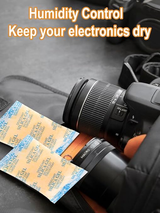 25 Pcs 20 Gram Silica Gel Packets, Fast Drying & Reusable Desiccant Packs, Non-Toxic Moisture Absorber for Food Storage, Electronics, Closet, 3D Printer, Books & Precision Instruments