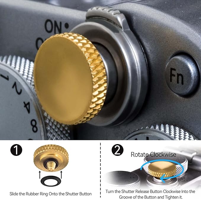 Fujifilm Camera Soft Release Button: 3 Pcs Shutter Button of Camera Accessories - Fuji Fujifilm X-M5 X-T5 X-T4 X-T3 X-T30 X-T30 II X-T20 X-PRO3 X100VI X100V X-E4 X-E3 (Gold)